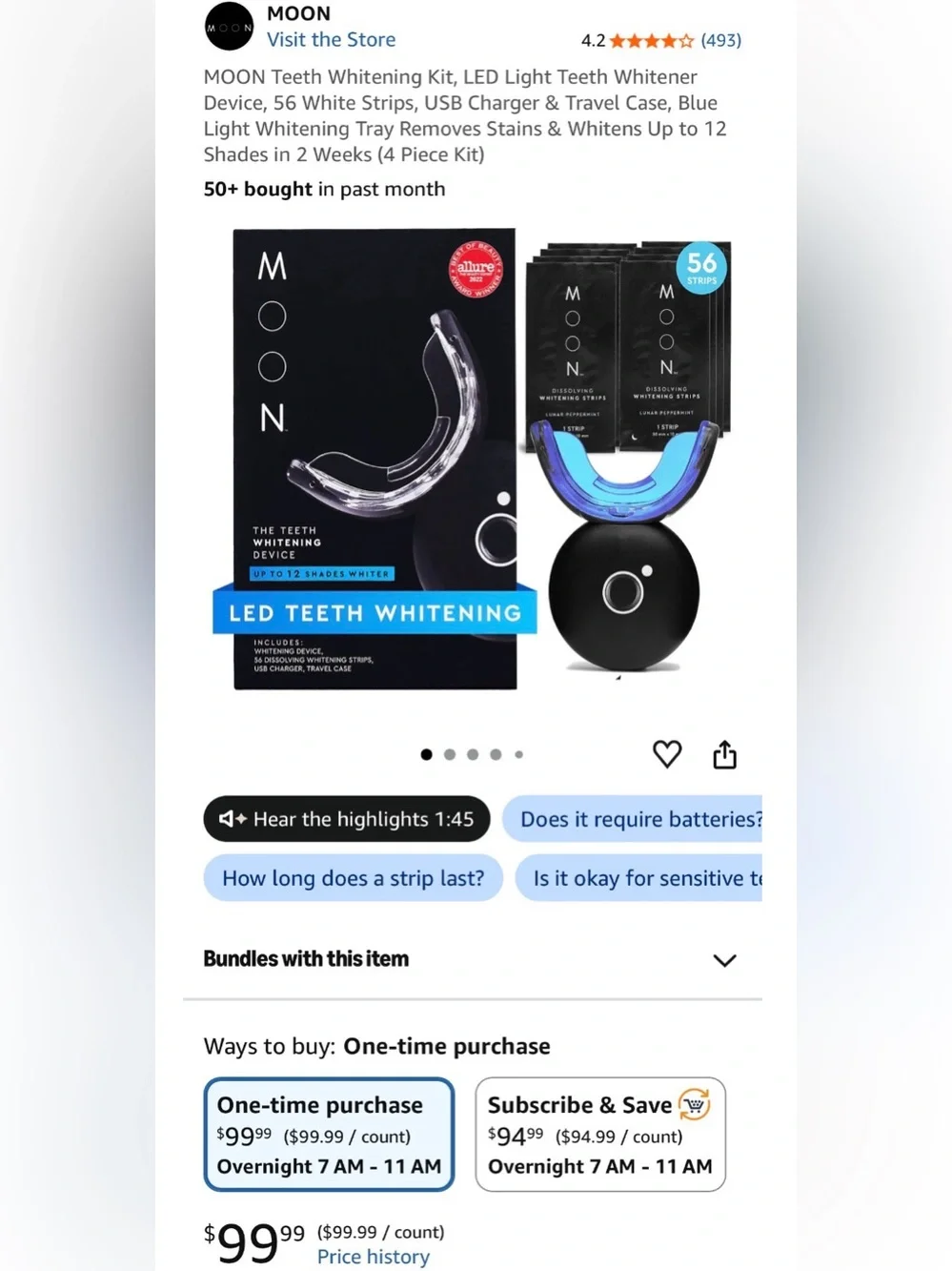 Moon - (never used) The Teeth Whitening Device - Clear